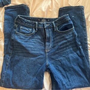 Hollister Women's Straight Leg Dark Indigo Jeans